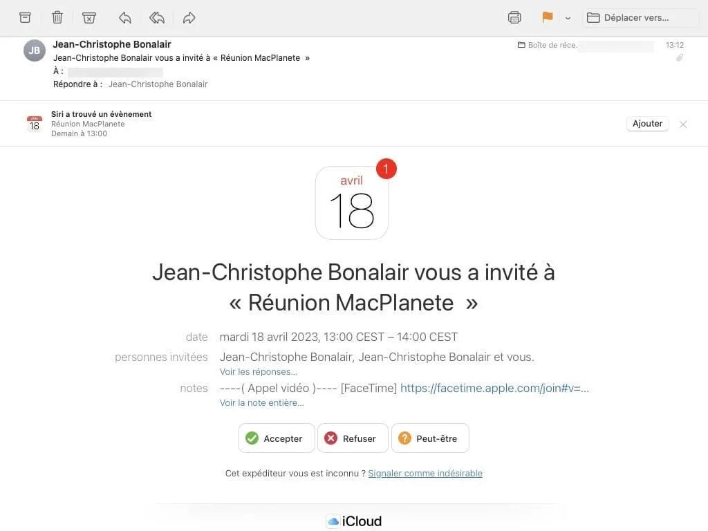 Programmer un appel FaceTime sur iPhone / iPad 7 invitation appel facetime programmation