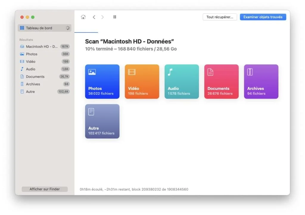 rechercher donnees effacees sur partition mac
