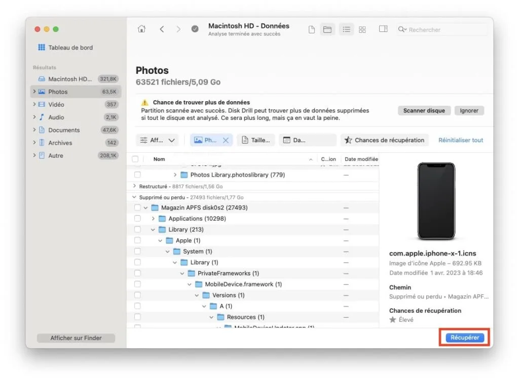 recuperer photos effacees sur mac