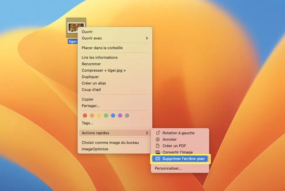 supprimer arriere plan photo sur mac