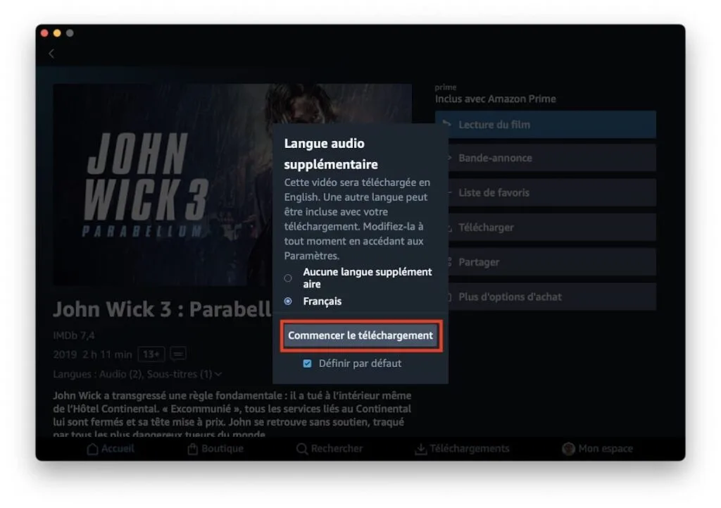 telechargement film amazon mac
