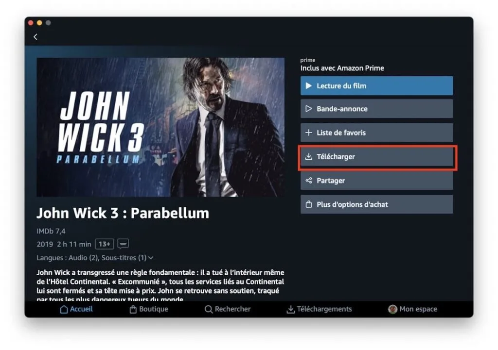 voir Amazon Prime Video hors ligne sur Mac