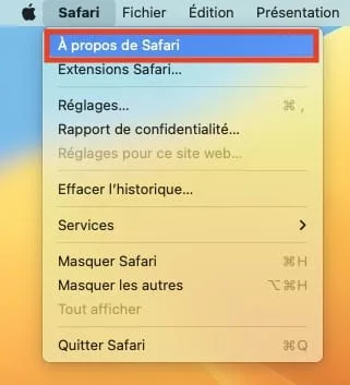 Identifier version logiciel sur Mac