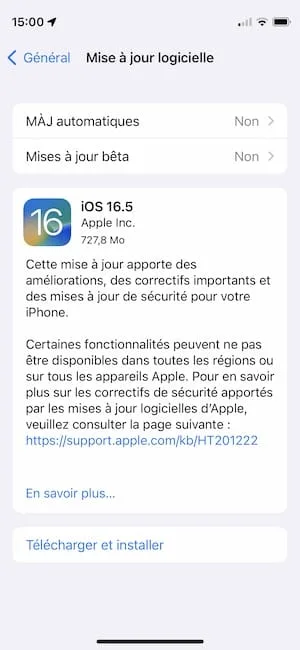 Telecharger iOS 16.5 iPhone