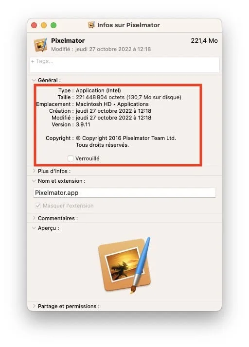 connaitre la version d un logiciel sur mac