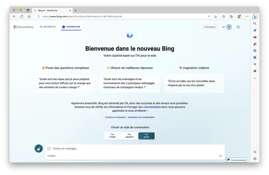 nouveau bing sur mac tester