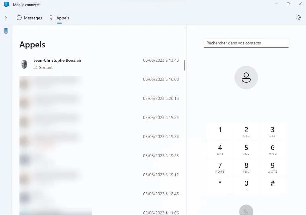 passer appel iphone depuis windows 11