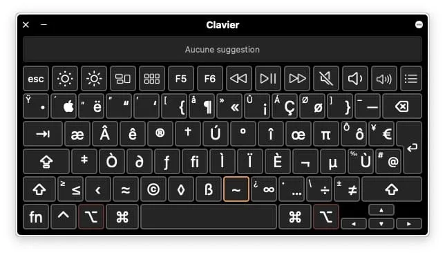 visualiseur de clavier mac touche euro