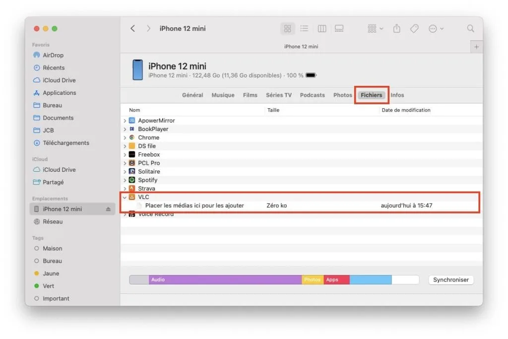 Transferer un film sur iphone