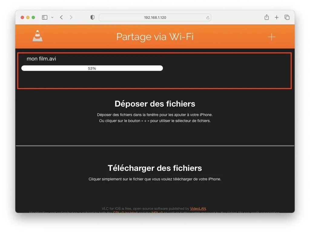 copier video sur iohone avec vlc