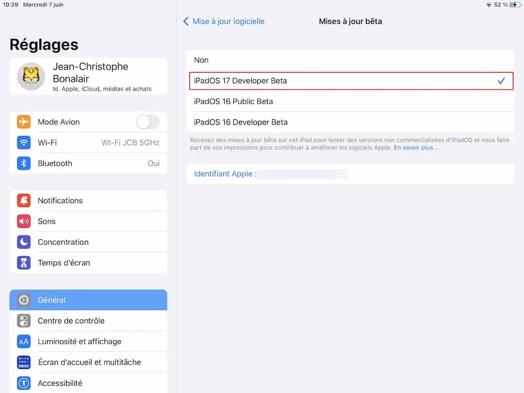 download iPadOS 17 Developper Beta