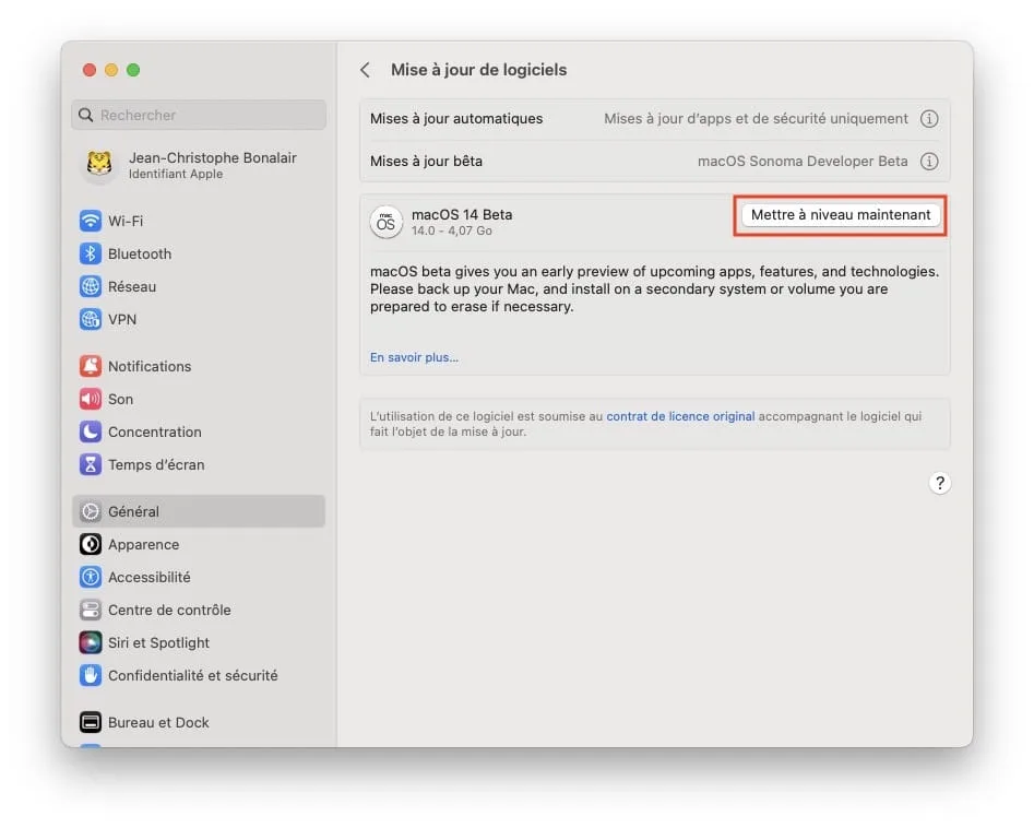 sonoma beta installation