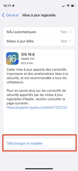 installer ios 16.6