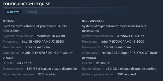 Comment jouer à Baldur’s Gate 3 sur Mac (Intel / Silicon M1 / M2) 1 Baldur s Gate 3 sur Mac configuration Windows