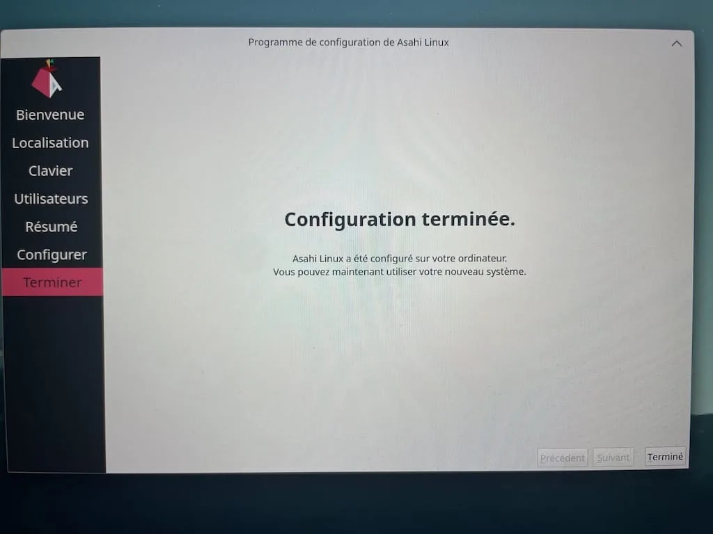 asahi linux fin de configuration