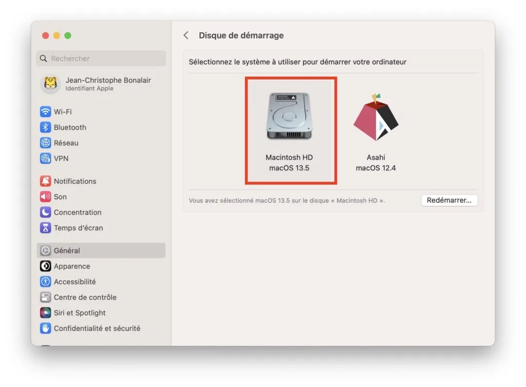 gestion boot macos asahi linux