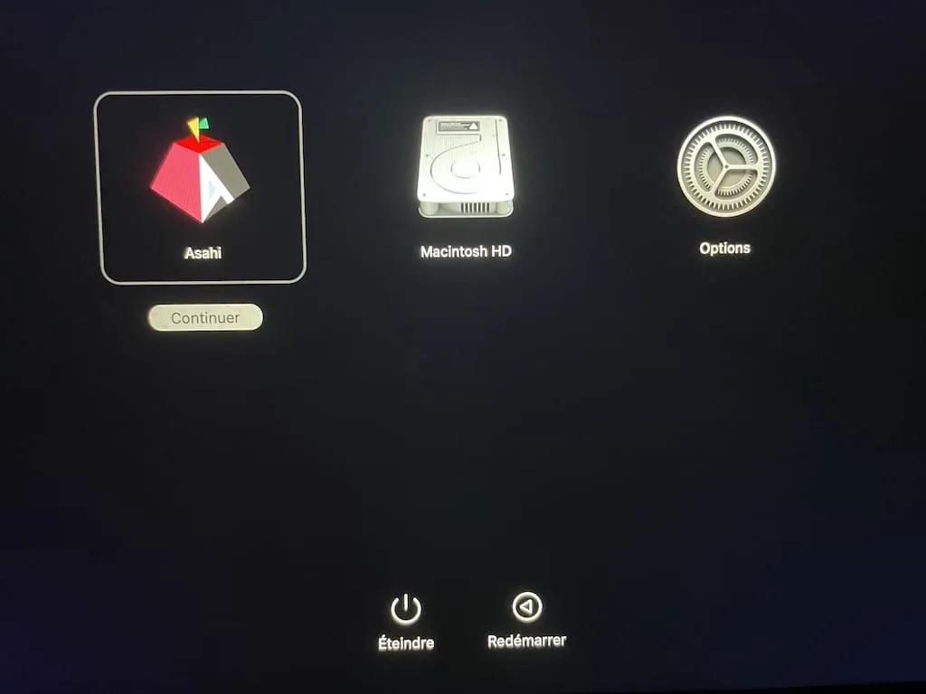 gestionnaire boot asahi linux macos