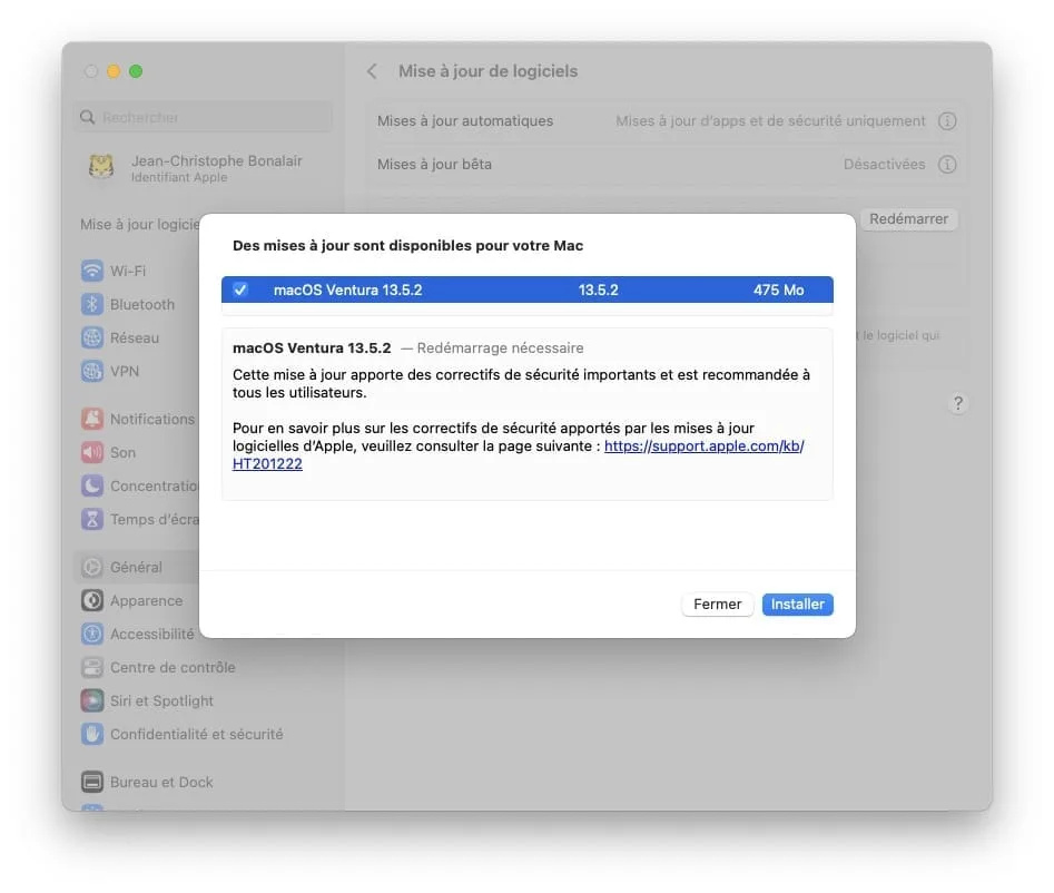 macOS Ventura 13.5.2