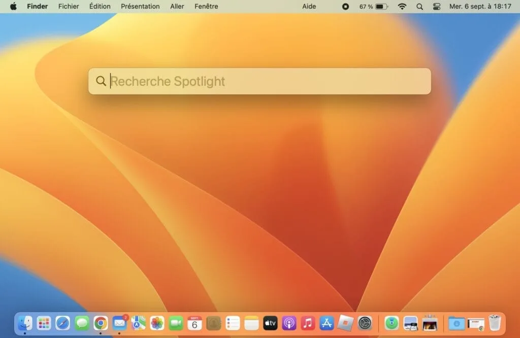 raccourci clavier mac spotlight