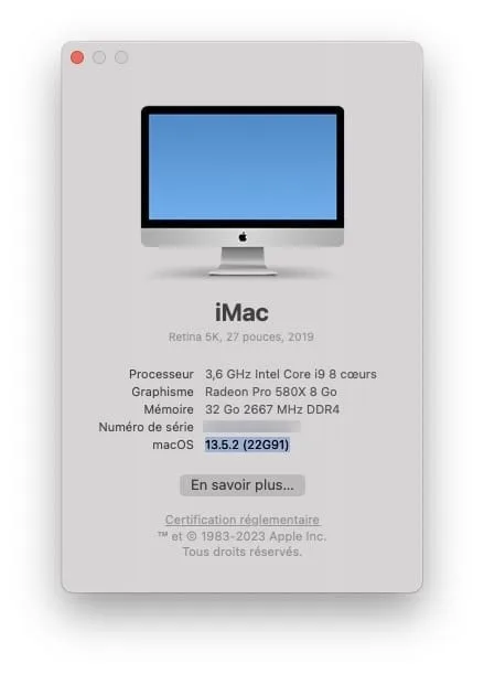 version ventura 13.5.2