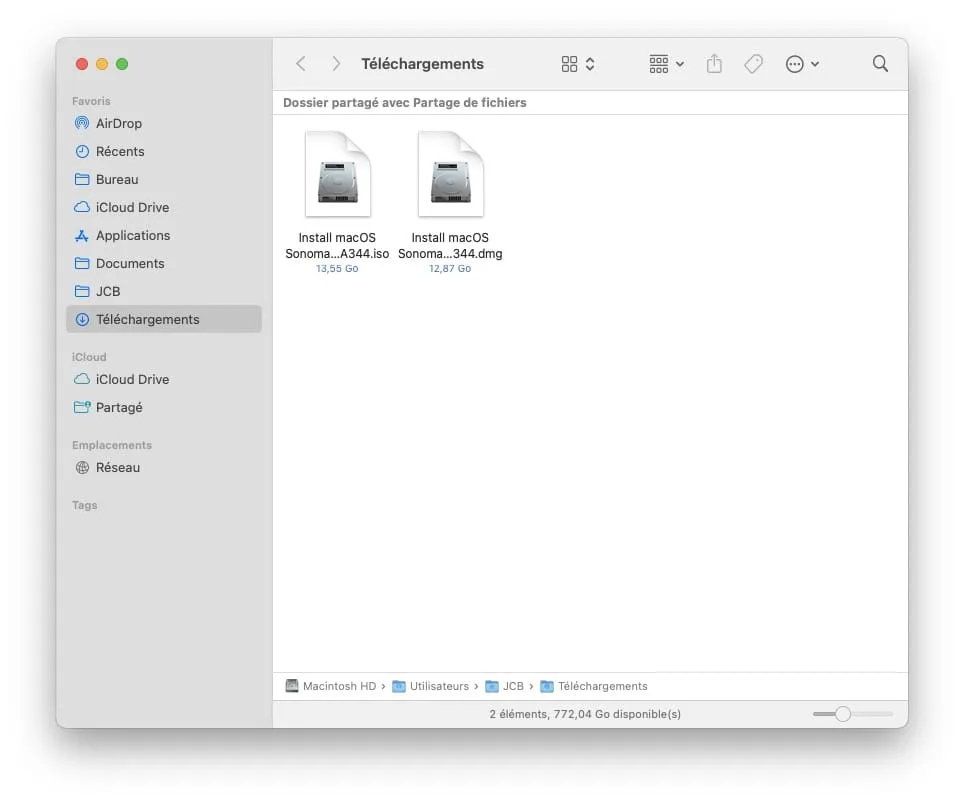 Comment créer un fichier ISO de macOS Tahoe, Sequoia, Sonoma, Ventura, Monterey, Big Sur, Catalina... 8 Install macOS Sonoma DMG