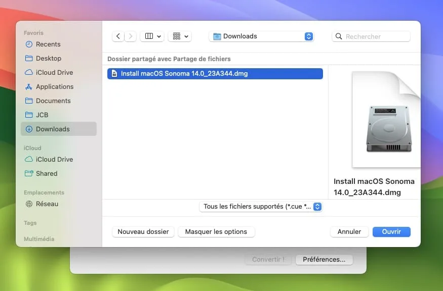 Comment créer un fichier ISO de macOS Tahoe, Sequoia, Sonoma, Ventura, Monterey, Big Sur, Catalina... 4 creer fichier ISO macOS Sonoma