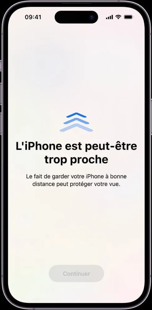 distance de lecran iphone alerte