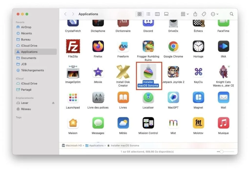 Créer une clé USB d'installation de macOS Sonoma sans le Terminal 2 faire cle usb sonoma sans passer par terminal
