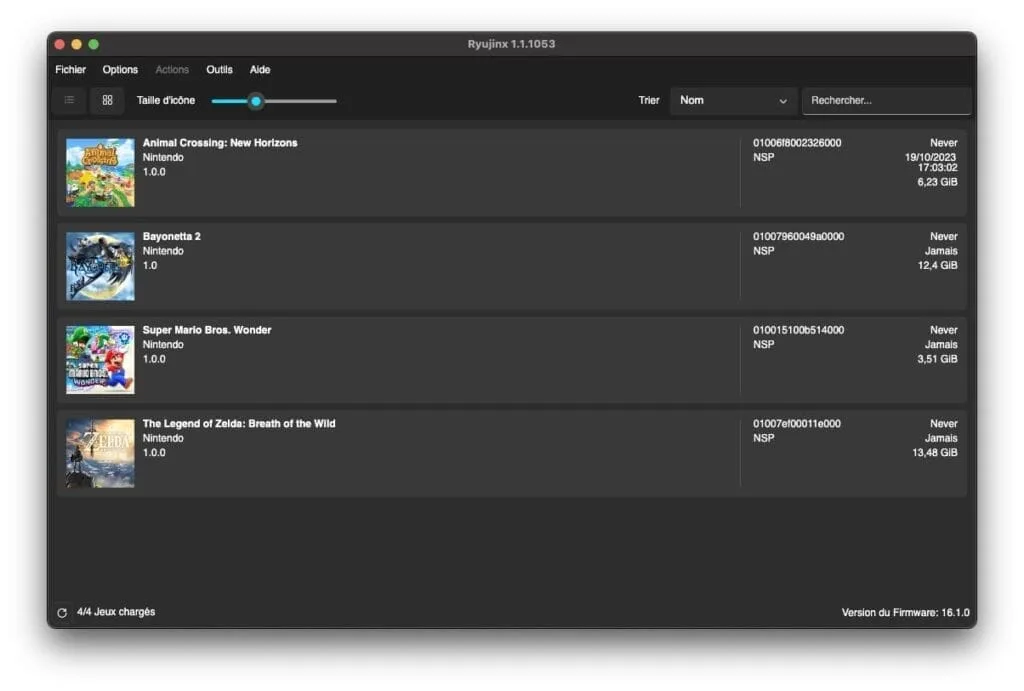 tuto Ryujinx jeu nintendo switch sur mac
