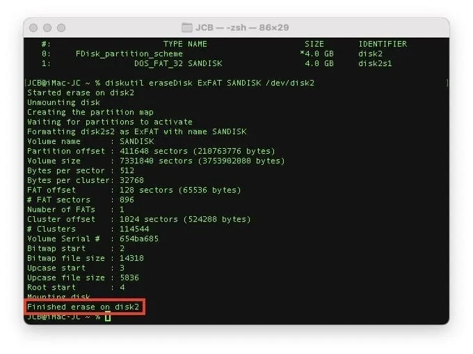 aide formater carte sd mac