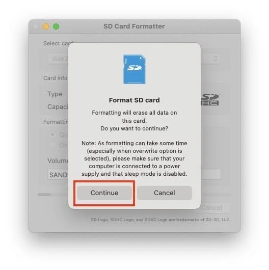 formater carte sd macbook