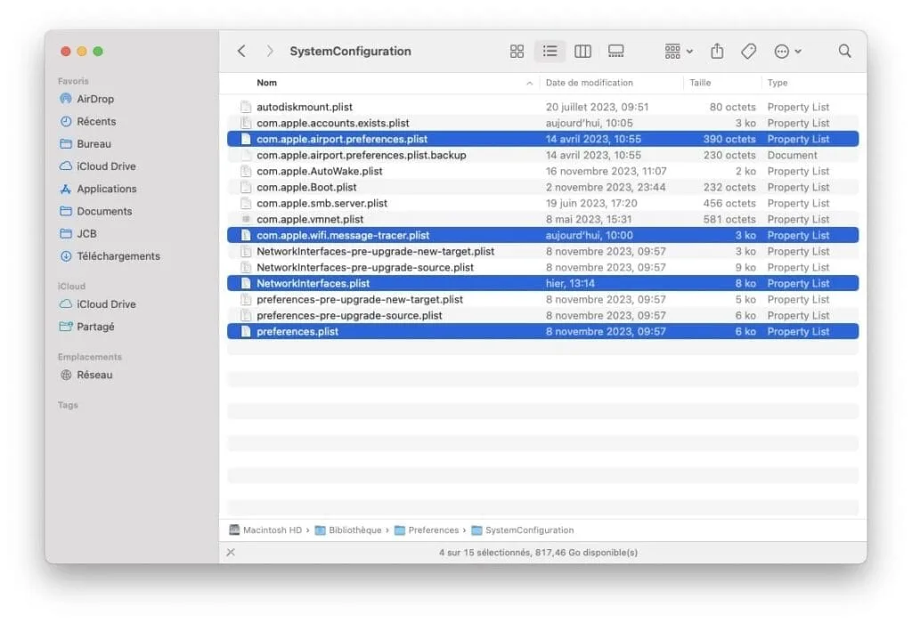reinitialiser reseau wifi macos