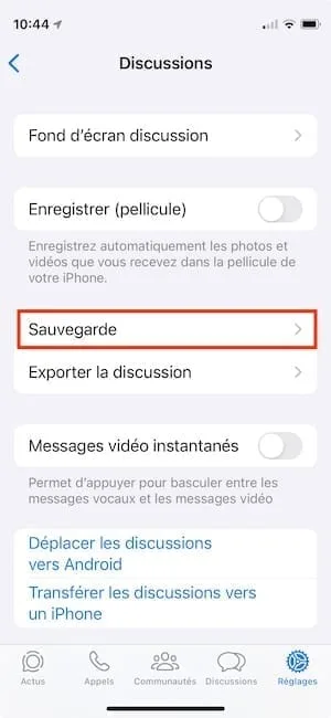 Sauvegarder les discussions WhatsApp sur iPhone (avec ou sans iCloud) 2 sauvegarde whatsapp icloud