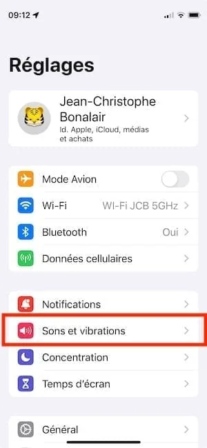 alertes par defaut sur iPhone ios 17.2