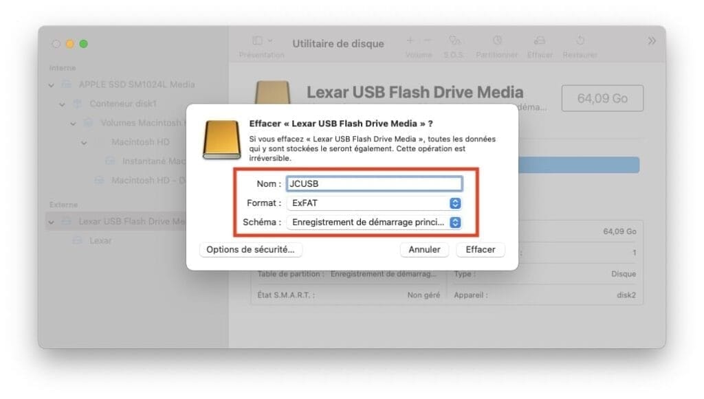 formater cle USB pour la rendre compatible windows et mac