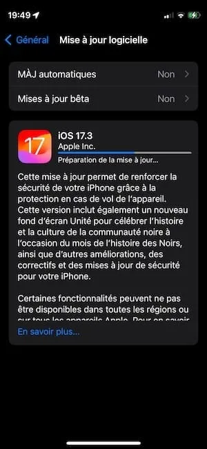 maj ios 17.3