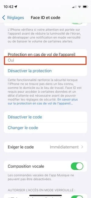Comment activer la protection en cas de vol de l'appareil sur iPhone (iOS 17.3) 3 renforcer la securite de son iphone en cas de vol