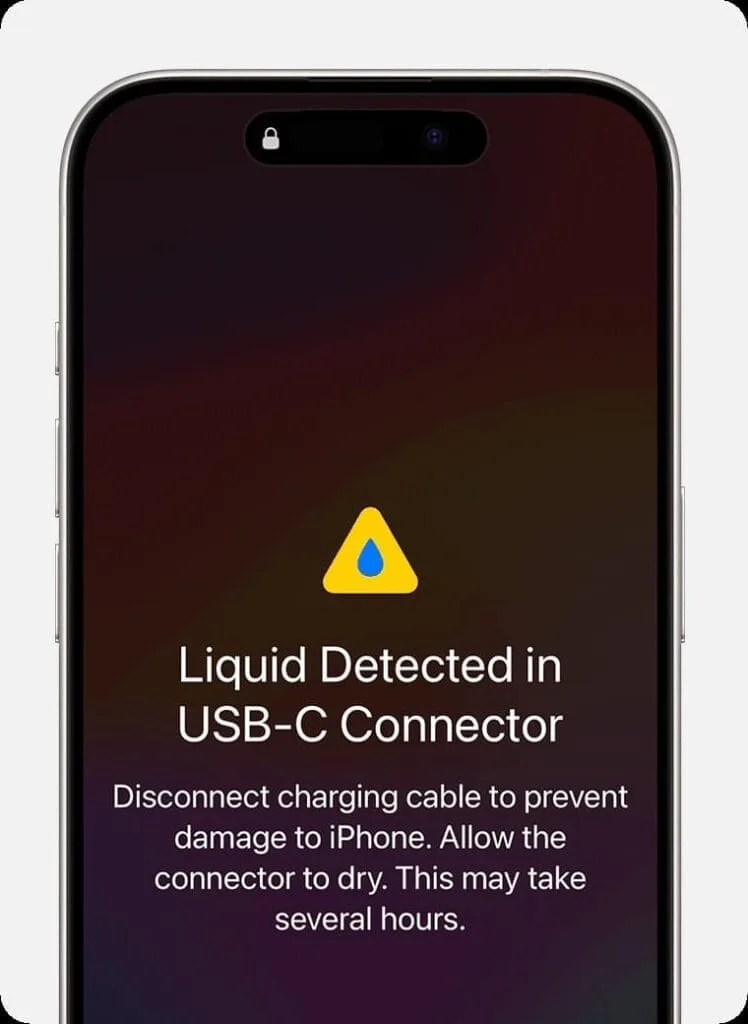 Liquide detecte dans le connecteur USB-c