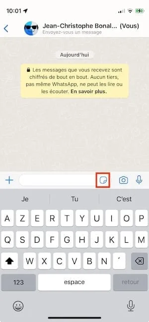ajouter des stickers WhatsApp