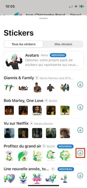 comment ajouter des stickers WhatsApp