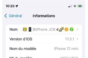 modifier le nom de son iPhone avec des emojis