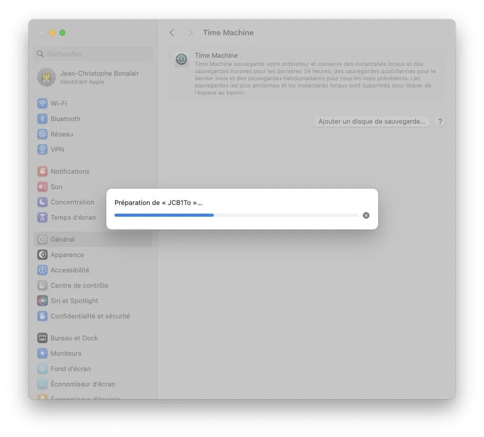 preparation backup time machine
