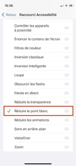 iphone reduire le point blanc