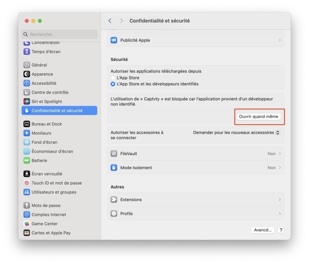 telecharger et installer captvty mac sonoma ventura