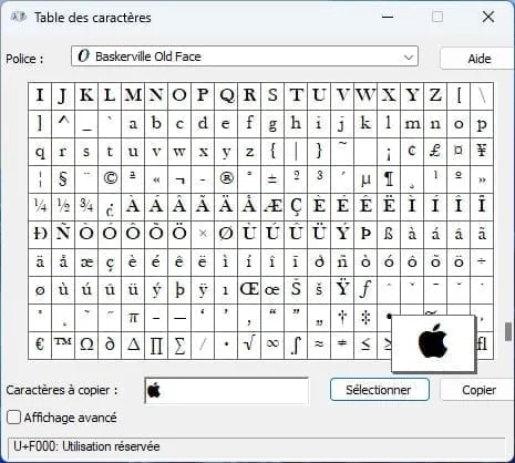 ecrire logo apple windows