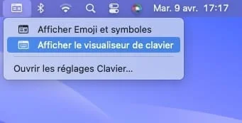 taper logo apple avec visualiseur de clavier