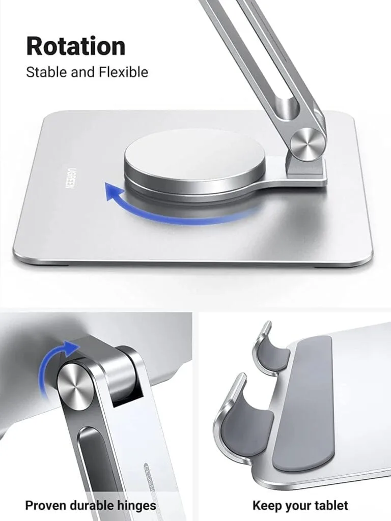 Test du support pour iPad / Air / mini / Pro avec pied rotatif à 360° (UGREEN) 6 ugreen desktop tablet stand