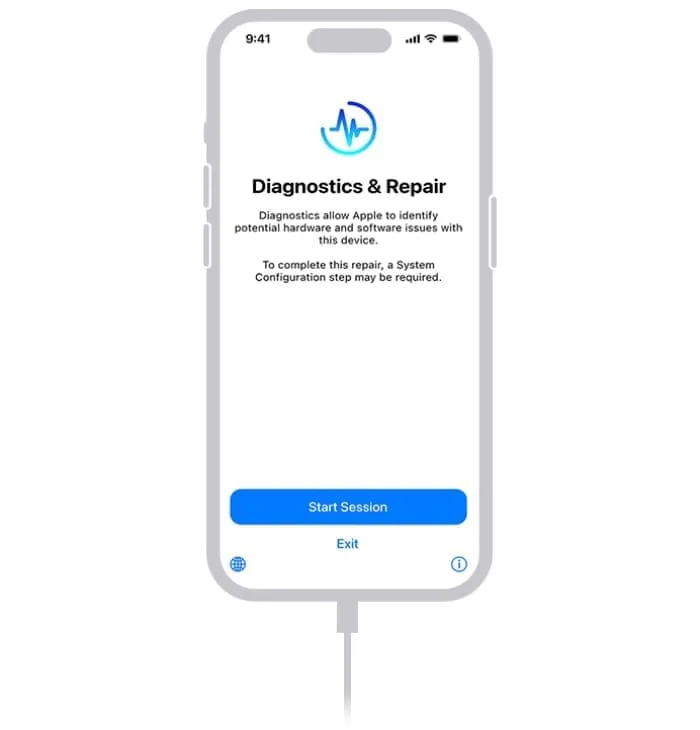 iphone diagnostics mode reparation test
