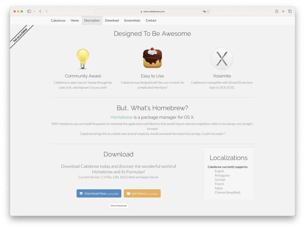 Comment installer Cakebrew sur Mac (interface graphique Homebrew) 1 Cakebrew Mac