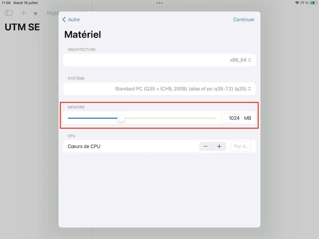 configurer utm iphone ipad